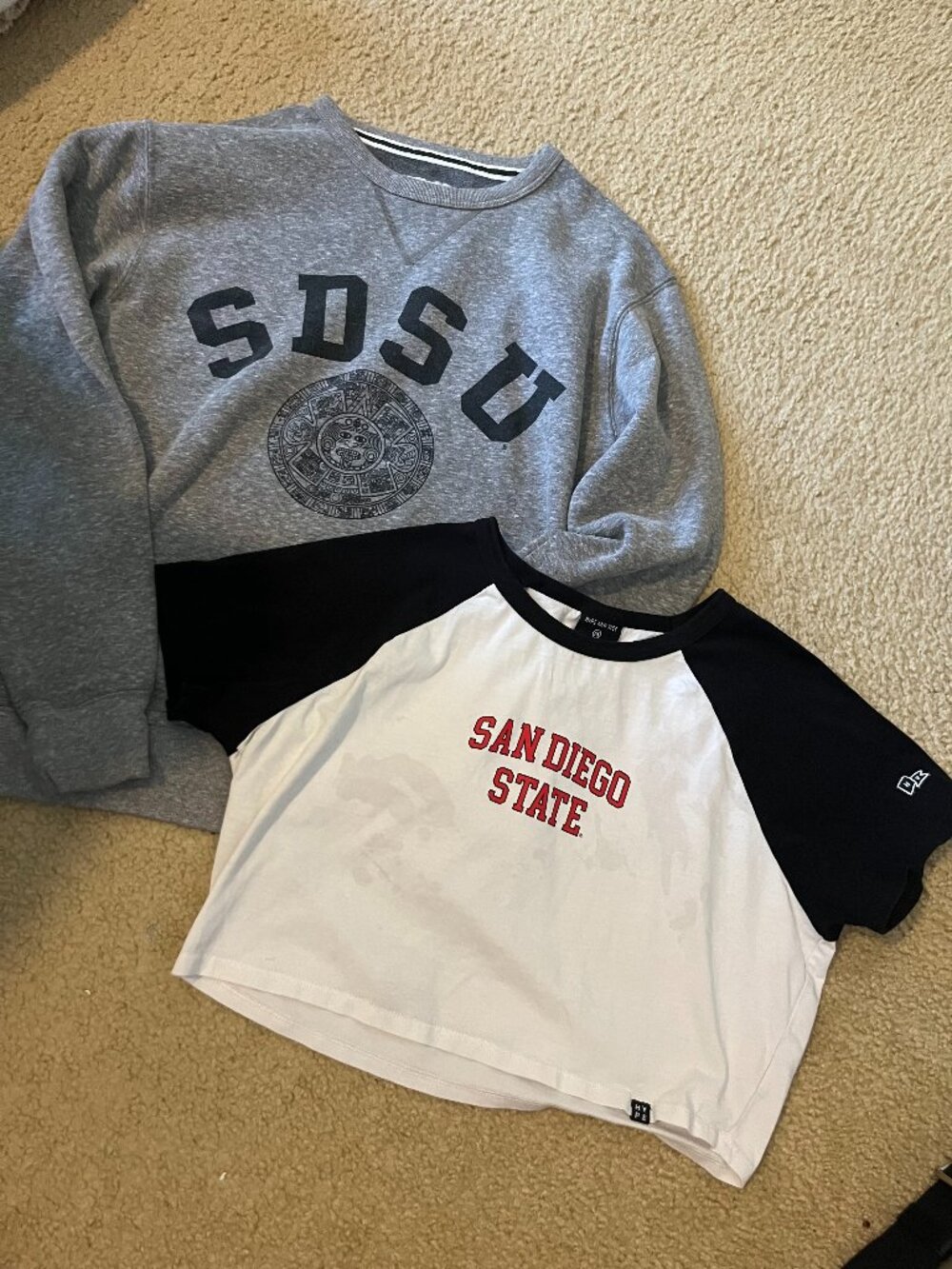 SDSU Sweater and Crop-Tee | Size S/M
